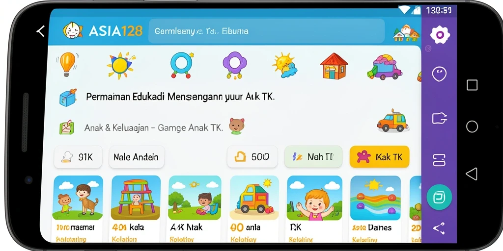 Tampilan antarmuka aplikasi ASIA128 untuk permainan edukatif anak TK.