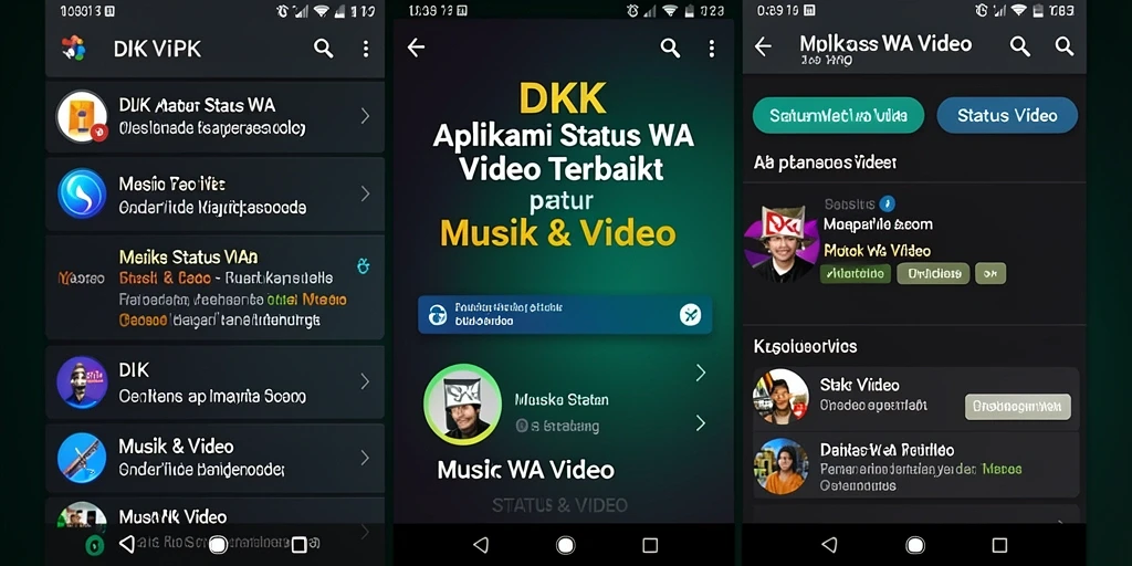 Antarmuka pengguna DKK yang menarik untuk aplikasi Status WA Video.