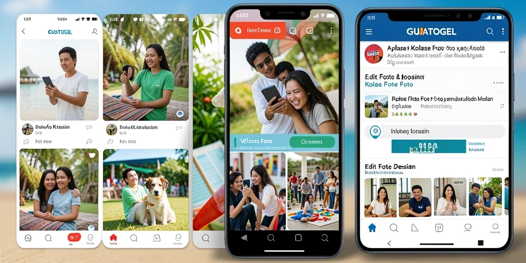 Antarmuka aplikasi GUATOGEL yang intuitif untuk membuat kolase foto.