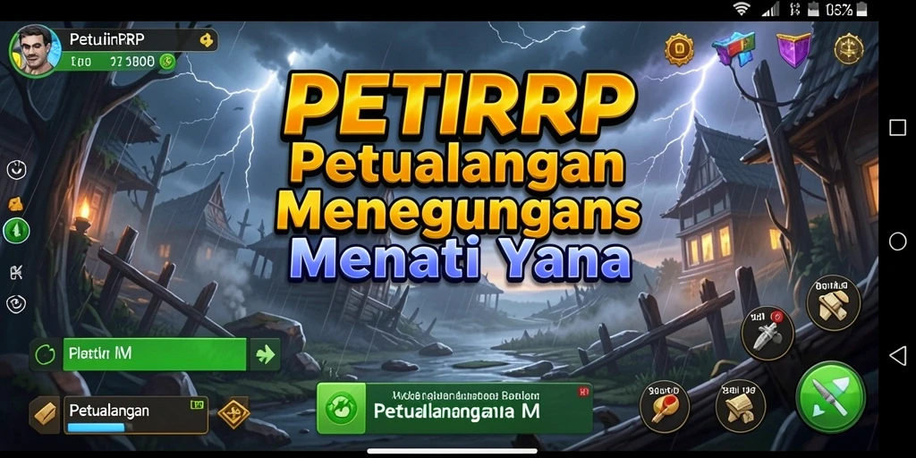 Antarmuka PETIRRP yang menawan saat bermain petualangan.
