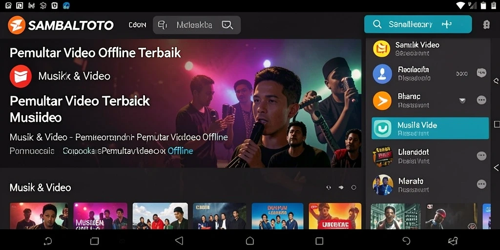 Tampilan antarmuka SAMBALTOTO saat memutar video offline.