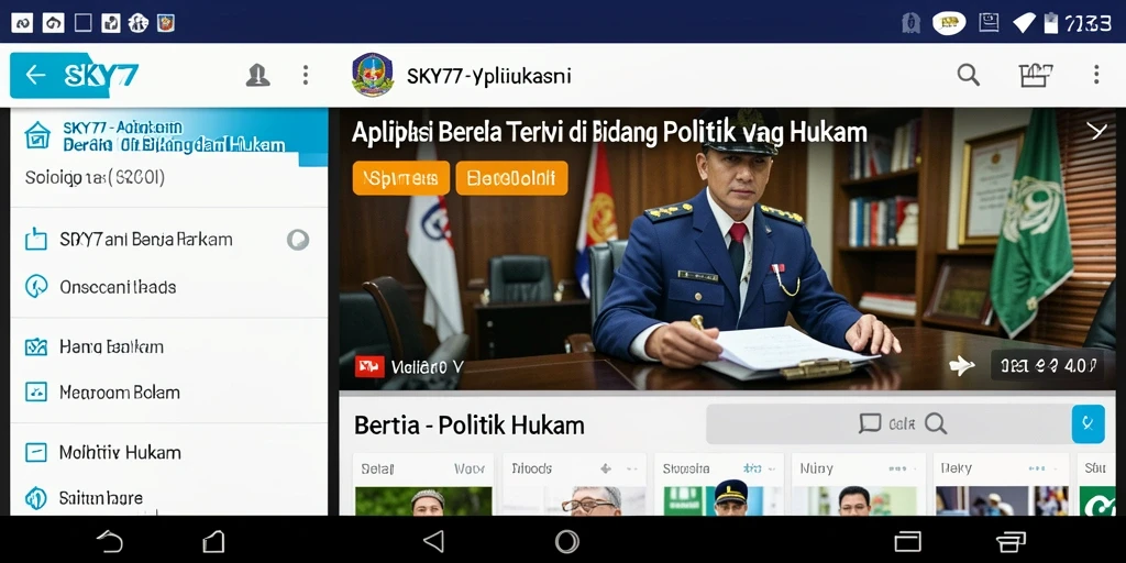 Antarmuka aplikasi SKY77 yang informatif dan mudah digunakan.