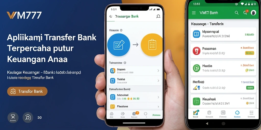 Tampilan antarmuka VM777 yang modern dan fungsional untuk Transfer Bank.