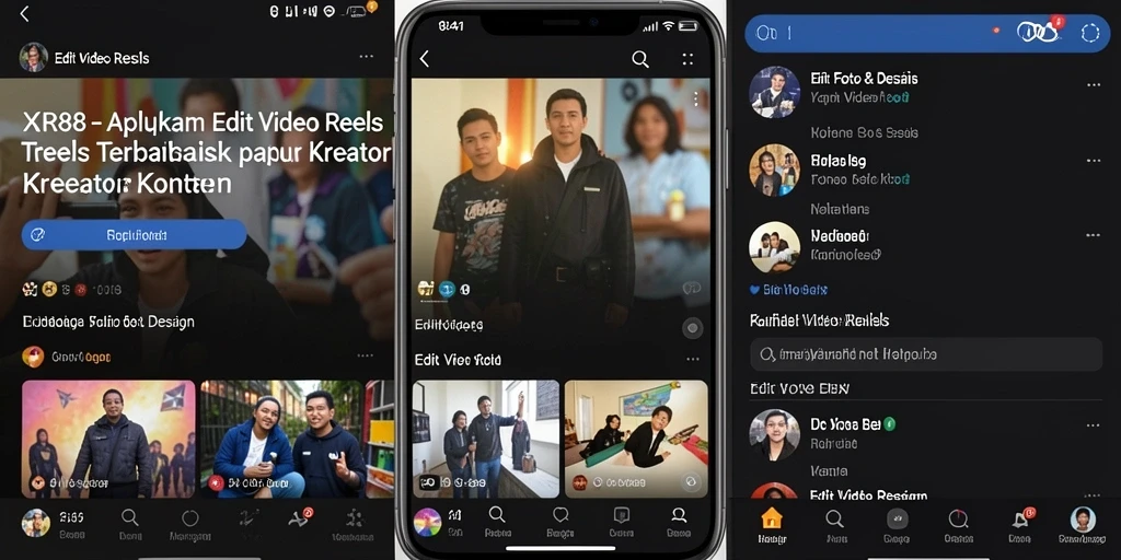 Antarmuka XR88 yang intuitif dan kaya fitur untuk edit video reels.
